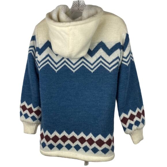 Women's Sz M OUTERBOUND by HMS Thick Knit Fleece-Lined Jacket Fair Isle Nordic - Picture 4 of 11